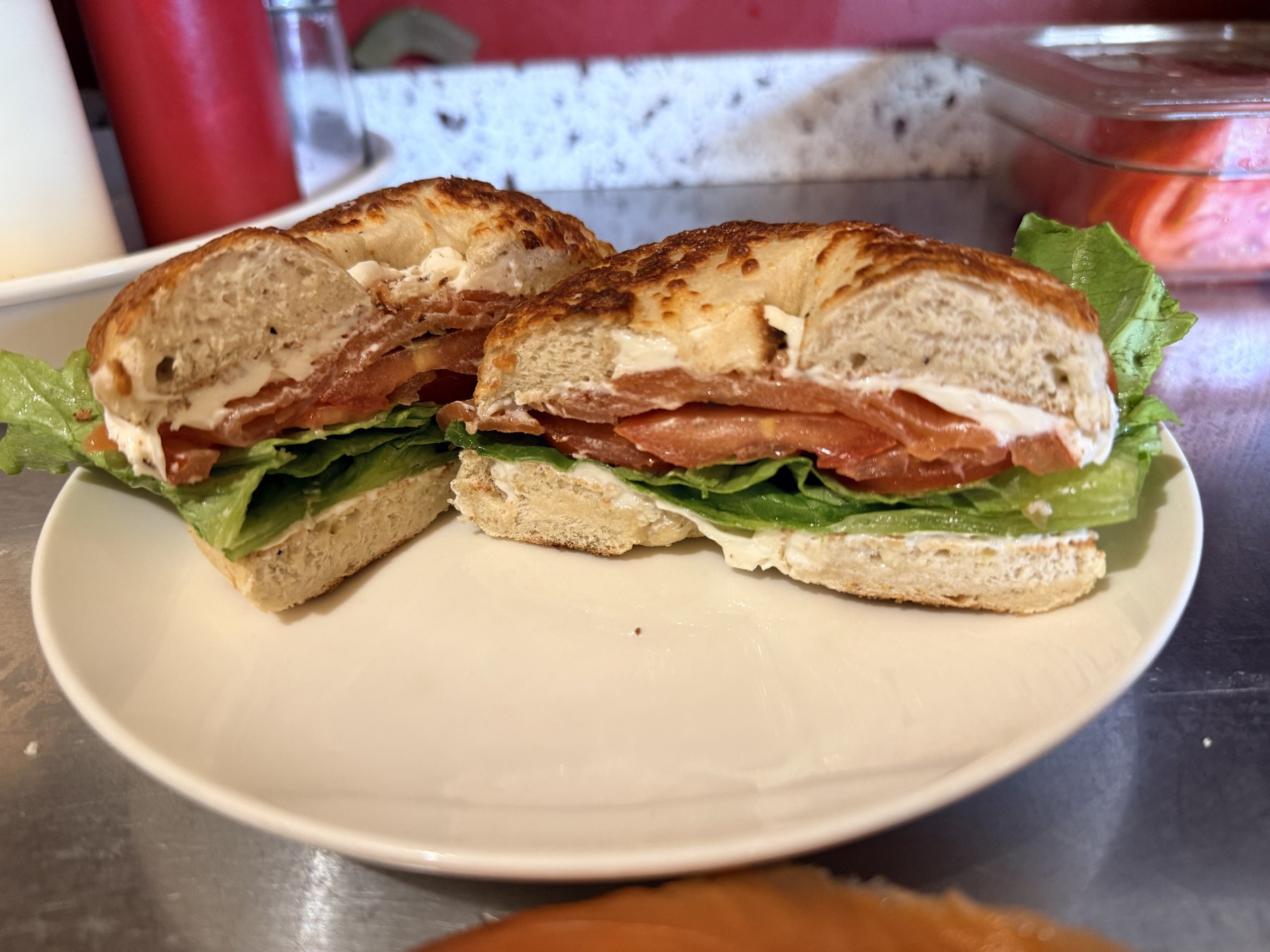 Smoked salmon bagel sandwich at Coffee and All That Jazz