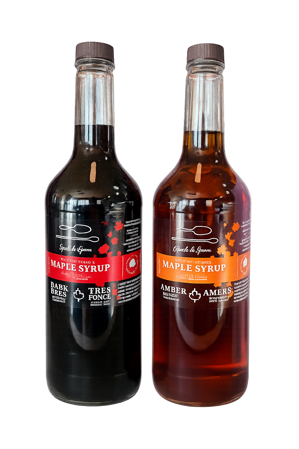 Maple syrup bottles