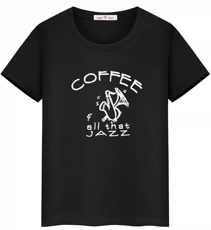 Coffee and All That Jazz black t-shirt