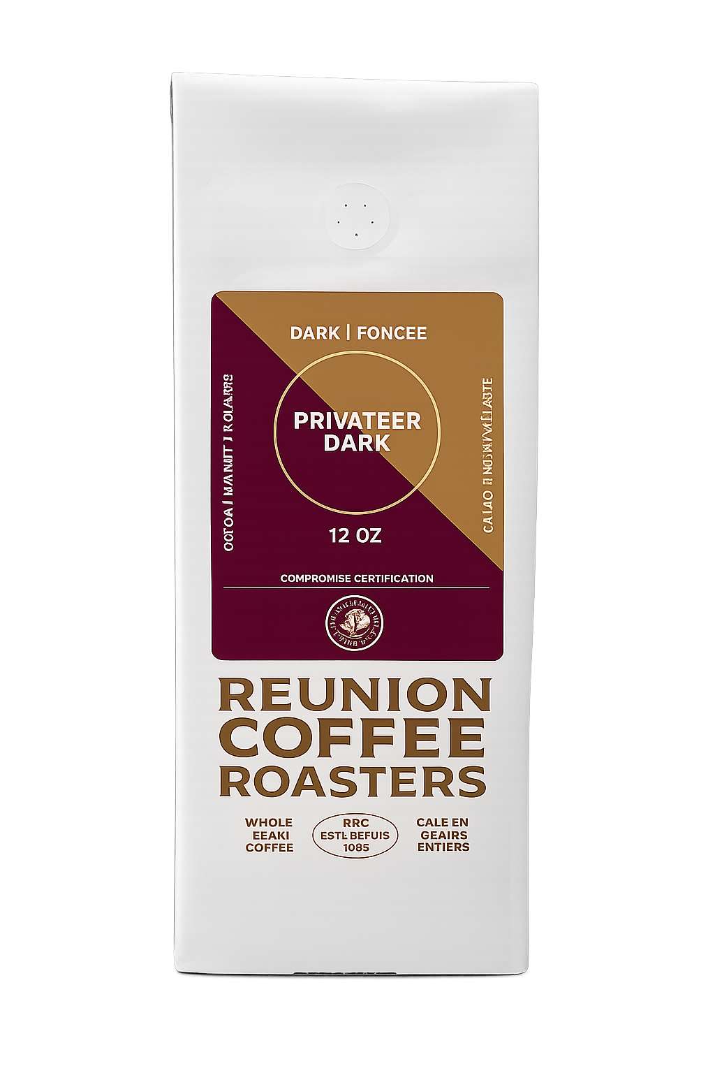 Reunion Coffee Roasters Privateer Dark coffee beans
